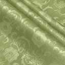KKJIAF Sage Green Satin Jacquard Fabric - 2 Yard, 60 Inch Wide Shiny Sunflower Pattern Silky Brocade Fabric for Tablecloth, Table Runner, Napkins, Dress, Bedding Sheet, DIY Crafts