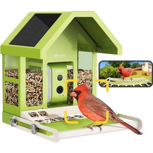Birdfy Smart Bird Feeder with Camera, Durable Metal Feeders for Outdoors, Auto-Identify & Record Video, Instant Alert, Live Bird Watching Camera Solar, Gifts for Backyard Birder (AI Lifetime Free)