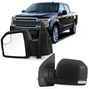 Left Driver Door Mirror Fits 2015-2021 F150 With Heated, Turn Signal, Power Glass, Puddle lights And Clearance Lamp Replace FO1320524 (9 Pins)