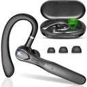 Bluetooth Headset, Wireless Bluetooth Earpiece with 400mAh Charging Case 50 Hours Talking Time Built-in Microphone for iOS Android Cell Phone, V5.3 Hand-Free Headphones for Trucker, Office