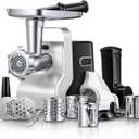 Electric Meat Grinder Heavy Duty - 5 in1 Meat Grinders for Home Use - 3000W Max Powerful - Sausage Stuffer with 3 Stainless Steel Grinding Plates - Size #12 (black)