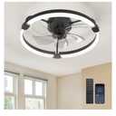 Ensenior Ceiling Fans with Lights and Remote, 20'' Low Profile Ceiling Fan Flush Mount, APP Control, 6 Speed, 3CCT, Quiet Reversible DC Motor, Dimmable Modern Ceiling Fan with Light for Bedroom, Black