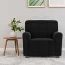 ZNSAYOTX Chair Slipcovers with Arms for Living Room High Stretchy Spandex Pet Friendly Armchair Furniture Protection Covers (Black, Chair)