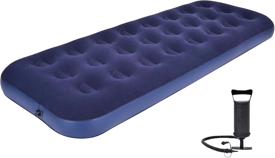 DIMAR GARDEN Single Size Air Mattress Inflatable Camping Bed Sleeping Pad,Include Hand Pump