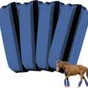 Mesh Fly Boots Horse Fly Boots Mesh Fly Wraps Leg Guard for Horse Set of 4 (DarkBlue)
