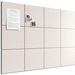 Bumusty Large Cork Board 48" x 36" Alternative - 12 Pack Felt Wall Tiles with 70 Safe Removable Adhesive Tabs, 30 Pushpins, Cork Boards for Walls Pin Board Bulletin Board Office Decor (Oatmeal)