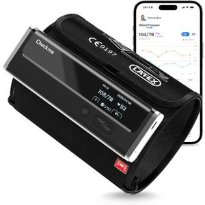 Checkme WiFi Blood Pressure Monitor for Home Use, Bluetooth Automatic Arm Cuff, Smart Digital BP Machine, Wireless Portable USB Rechargeable with X3 Accuracy Function, Free APP for iOS & Android Black