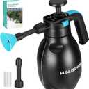 HAUSHOF Hand Pump Sprayer 1/2 Gallon, Pressure Garden Spray Bottle for Plants, Weeds, Flowers, Foam Sprayer Car Detailing with 2 Adjustable Nozzles, Lawn Watering & Outdoor Cleaning, 2L