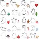 Christmas Cookie Cutters Set,20PCS Mini Christmas Cookie Cutters Stainless Steel Gingerbread Man Tree Snowflake Candy Cane Santa Snowman Reindeer and More