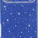 Hython Case for iPhone 17 Pro Max Case Glitter Cute Sparkly Shiny Bling Sparkle Phone Cases 6.9", Thin Slim Fit Soft TPU Bumper Shockproof Rubber Protective Cover for Women Girls Girly, Dark Blue