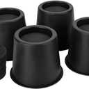 BTSD-home Round Bed Risers 4 inch Heavy Duty Furniture Risers Table Chair Risers Lift up to 10000 Pounds Rise up 3.5 inch Set of 4 Pieces (Black)