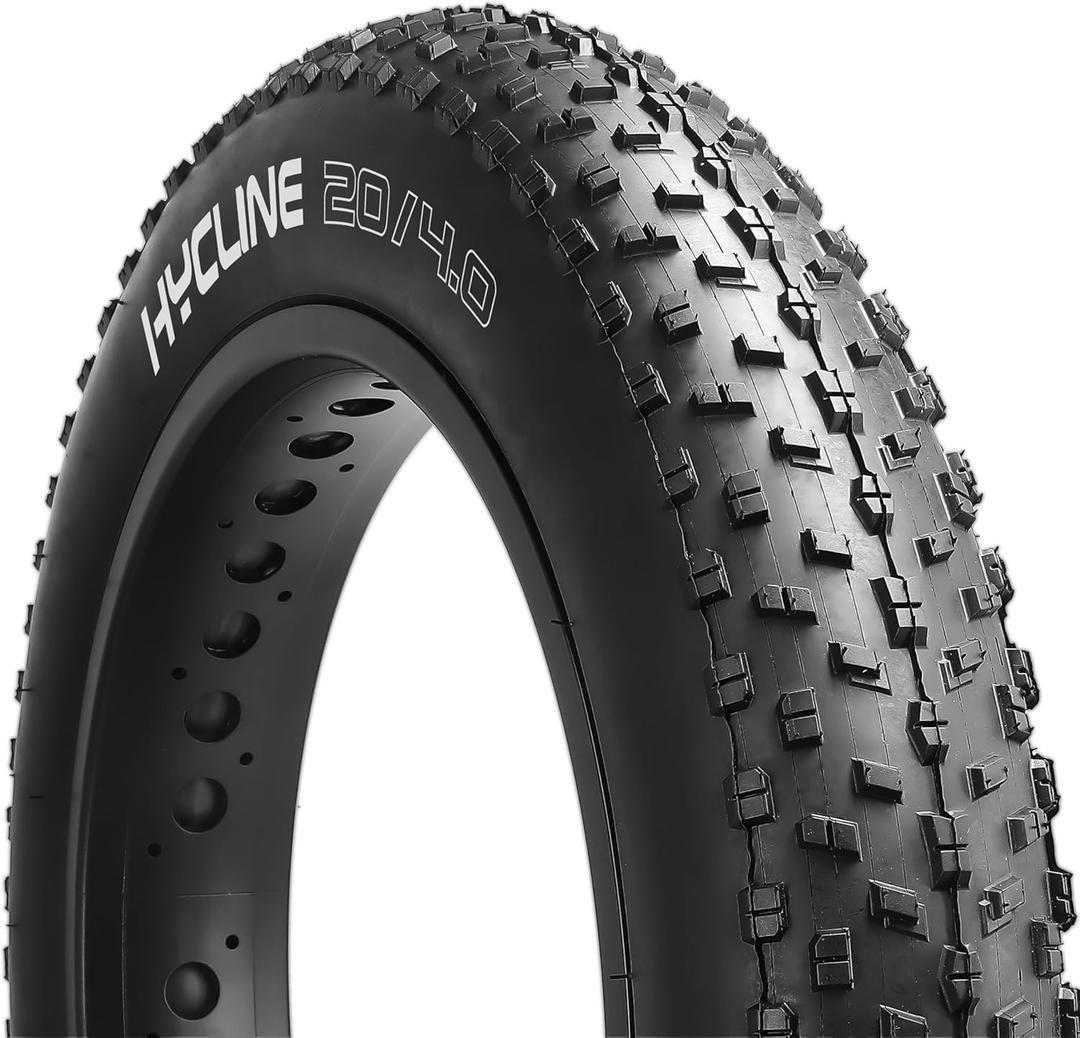 Hycline Fat Bike Replacement Tire: 20x4.0/26x4.0 Inch Puncture Resistant Folding MTB Bicycle Tires, All Terrain High-Density Bike Tires with Street or Trail Riding