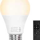 A19 LED Light Bulbs, E26 Dimmable Bulb with Remote Control, Warm White 2700k-6000K, 35000+ Hours Lifespan, Edison Dimmable LED Bulb for Floor Lamp, Desk Lamp, Pendant Light