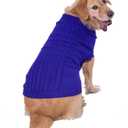 Dog Sweater for Small, Medium, Large Dogs - Warm Winter Turtleneck Pet Clothes for Puppies and Cats - Cute Classic Christmas Coat for Girls and Boys (Dark Blue) XXXL 