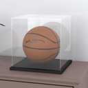 Clear Acrylic Display Case with Black Velvet Base, Dust-Proof Acrylic Showcase, Cube Counter-Tops Box for Large Collectibles (11x11x11 inch)