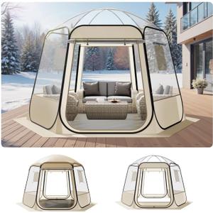 VEVOR Pop up Sports Tent, 8 Sizes Optional Clear Bubble Tent for 1-6 Person, Waterproof Outdoor Pod with Floor Mat & Top Cover, Garden Igloo Dome Tents Camping Shelter for Sports Watching, 10'l X 9.2'w X 7.2'h