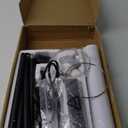 Floor Lamp for Living Room, Modern Standing lamp with Remote Control, Stepless Dimmable 9W Bulb & Beige Lampshade Included, Black Pole Tall Floor Lamp for Bedroom Office