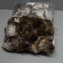 Fluffy Faux Fur Recliner Couch Chair Cover- Gradual Change Plush Non-Slip Slipcover, Lazy Boy Recliner Slipcover Covers Stay in Place Washable Furniture Protector Fits Reclining Sofa (Brown)