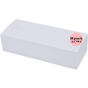 10 Pack 50Sheets 3.5"x8.5" Plain Notepads-Memo Pads-Scratch Pads-White Blank Writing Pads for Concession Stand,Restaurant Server,School and Office Supplies