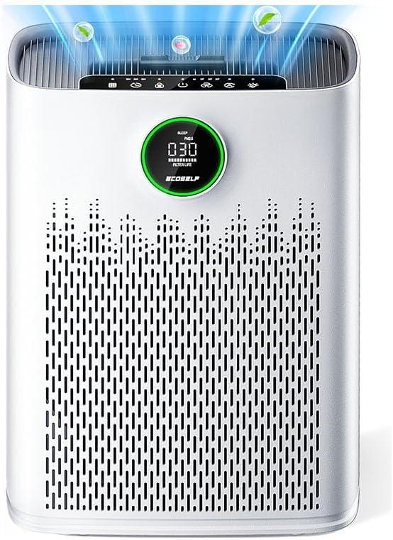 Air Purifiers for Home Large Room, Cover Up to 2400 Ft with True HEPA Filter, Smart Mode, PM2.5 Air Quality Display, 22dB Sleep Mode, Aromatherapy with 2X-Purification & 360Air Outlet, HAP603