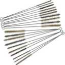 Wire Tube Brushes Bulk for Cleaning Pipe Tube Brass Stainless Steel Round Wire Brush for Auto Parts Christmas, Bottles, Tubes, 5 Sizes(20 Pieces)