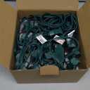 SUNSGNE C9 Christmas Outdoor String Lights 25 Feet Vintage Christmas Tree Lights with 26 7W Red White Glass Bulbs(1 Spare) for Backyard Patio Balcony Xmas Decor, Green Wire