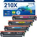 210X 210A Toner Cartridges 4 Pack Replacement for HP 210X 210A Compatible for HP Color Laserje Pro MFP 4301fdw Wireless MFP Pro 4301fdn 4201dw 4201dn Color Pro MFP 4301 4201 Series Printer (With Chip)