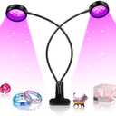 YGS-Tech LED Black Light Dual Head, 10W UV Resin Light Fixture with Clamp, 395-405nm UV Gooseneck Lamp USB Powered for Blacklight Party, Stage Lighting, Resin Cure, 3D Print, Glow in The Dark