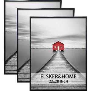 ELSKER&HOME 22x28 Frame, Poster Picture Frames 1 Pack Black for Horizontal or Vertical Wall Mounting, Sturdy and Scratch-proof