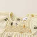 JEELLIGULAR Baby Girl Summer Dress Smocked Flutter Sleeve A-Line Beach Dresses with Back Button Toddler Sundress (Beige)
