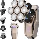 Electric Head Shaver Bald Men - 7D Magnetic Face Heads Shavers Hair Clippers Wet Dry Shaving Kit for Men Gift Set Waterproof Razor Rotary Blade Beard Nose Trimmer, USB Type-C Rechargeable LED Display