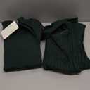 Ezbelle Women's Long Sleeve Sweater Dresses 2 Piece Outfits Sets Ribbed Knit Crop Tops and Tank Bodycon Midi Dress (Medium, Dark Green)