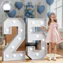 Marquee Numbers 3 Feet Tall Big Light Up Numbers 25th Birthday Decorations Women Men Graduation Decorations 2025 White Anniversary Party Decor Large Cardboard Prop Backdrop Sign 25