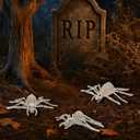 4Pcs Realistic Spider Skeleton,Horrible Spider Bone,Vivid Spider Skeleton Model Halloween Decorations for Yard Garden Lawn,Haunted House Props(Spider-4p)