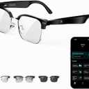 AI Smart Glasses for Women and Men, Bluetooth Sunglasses with Chat GPT and 164 Languages , Translation Glasses with Color-Change Lens, Music Playback & Hands-Free Calls, UV & Blue Light Protection (Semi-rimless with Photochromic Lens)