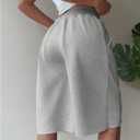 SHENHE Women's Wide Leg Sweat Shorts Drawstring Casual Lounge Sports Knee Length Bermuda Shorts, Size Small