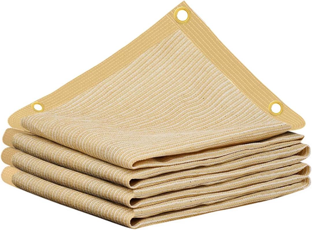 90% 8x15ft Sun Shade Cloth for Outdoor Deck Backyard Patio Garden Pergola Cover Canopy Beige