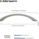Goldenwarm Curved Cabinet Handles Solid Zinc Alloy Hardware for Dresser Brushed Nickel Drawer Pulls 5 Inch Hole Center, 25 Pack