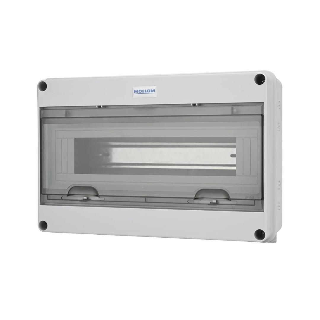 MOLLOM 15 Way Circuit Breaker MCB Distribution Protection Box with DIN Rail, IP65 Waterproof,for Indoor and Outdoor