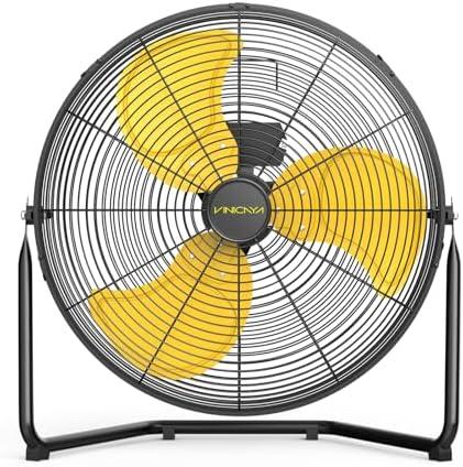 Amazon.com: VINICAYA 12 Inch 1800 CFM High Velocity Floor Fan, Heavy Duty Floor Fan with 3 Powerful Speeds,Portable Metal Fan,180Tilting Quiet Shop Fan for Commercial, Residential, Gym : Home & Kitchen