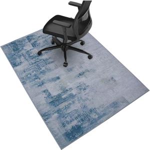 48" x 36" Office Chair Mat for Hardwood Floor, Desk Chair Mats for Rolling Chairs, Anti-Slip Rug Floor Mat for Office Home (Blue)
