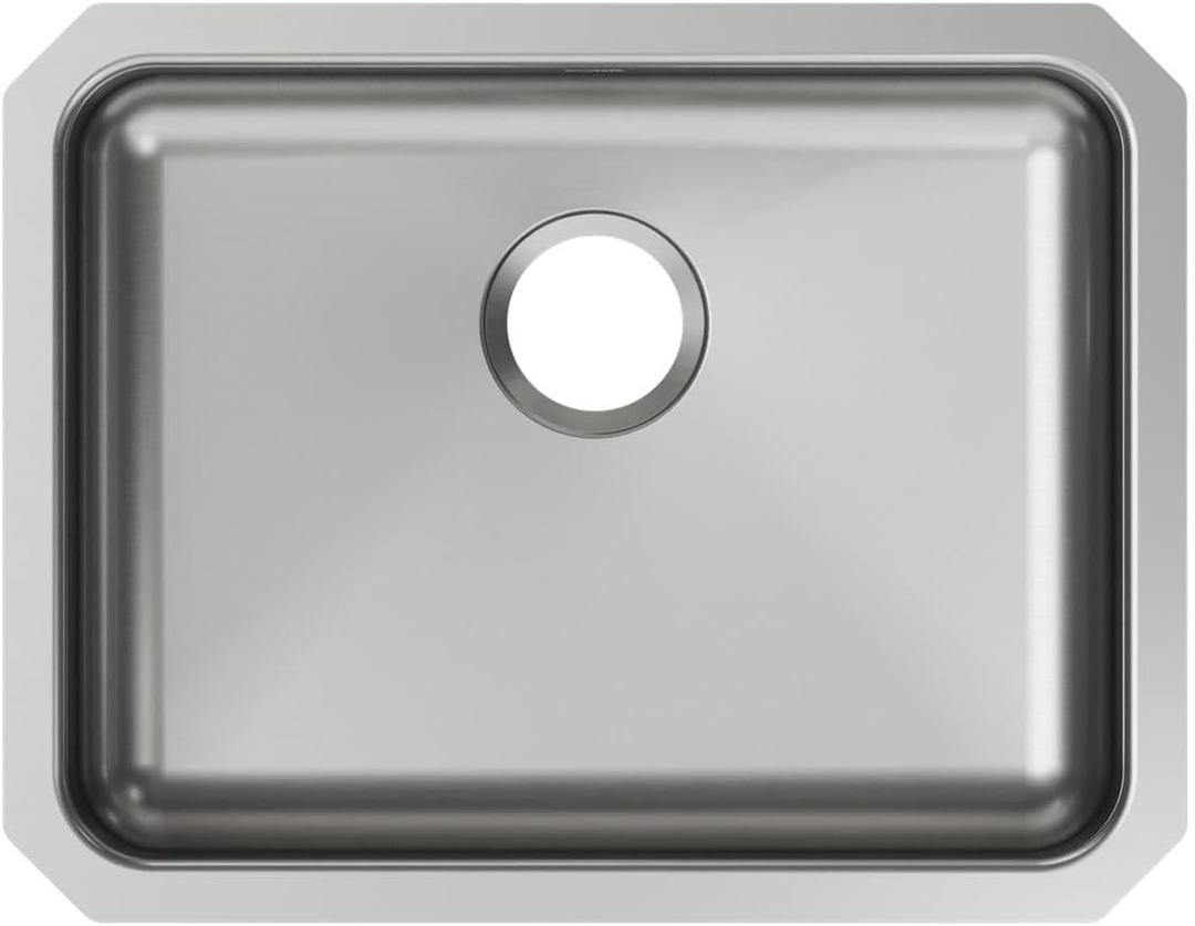 Elkay Lustertone Classic ELUHAD211555 Single Bowl Undermount Stainless Steel ADA Sink 23.5 x 15.75 x 5.375 inches, 23.5" x 18.25" x 5.375"