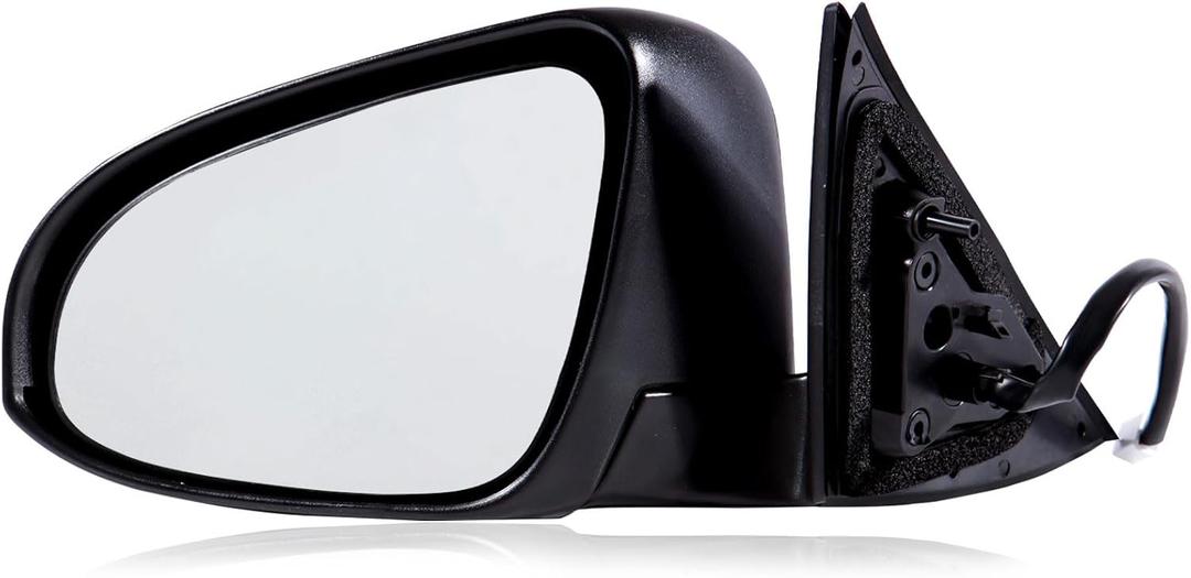 Driver Side Mirror Compatible with 2012 2013 2014 Toyota Camry 3Pins with Power Glass Non-Heated Manual Folding Black Left Side View Mirrors Replace TO1320275