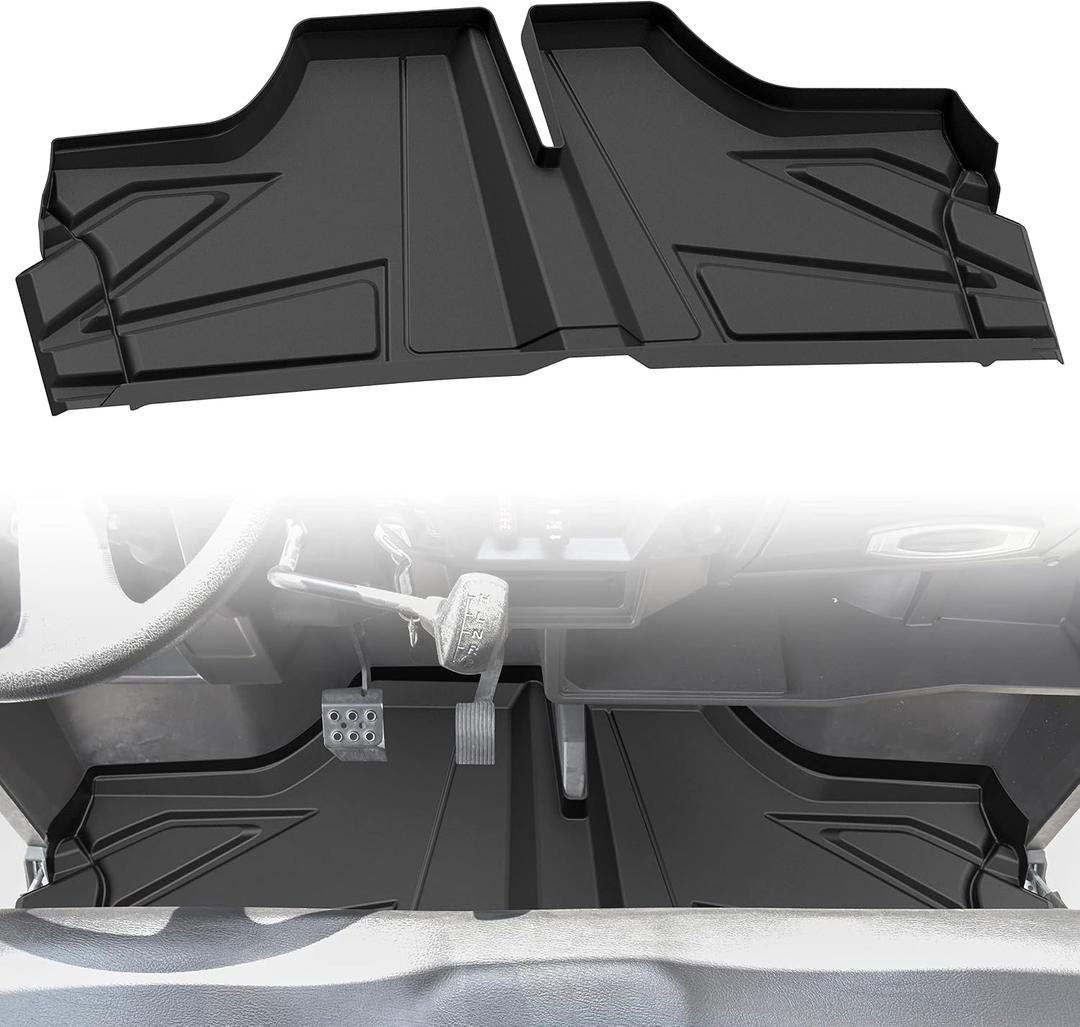 SAUTVS TPE Front Row Floor Mats Floor Liners for Polaris Ranger 400 570 800 Mid-Size 2015-2020 Accessories, All Weather Protection Slush Mats