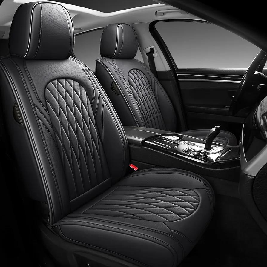 WELLDO Car Seat Covers Front Seats, Leather