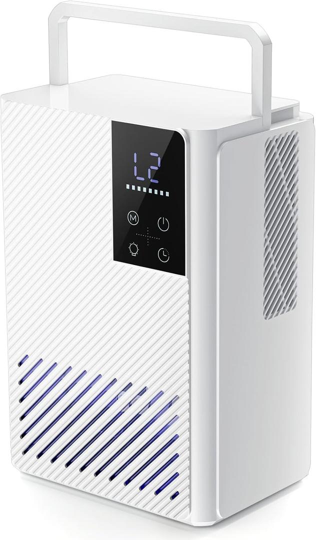 Electactic Dehumidifier, Quiet Efficient Humidity for Home Bedroom Bathroom 800 Sq. Ft, 67OZ Dehumidifier with Touch Control, Multiple Modes, Timer, Auto Shut-Off & RGB 7 Colors Night Light, White