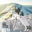 Ortis Cotton Full Cushion Over the Calf Socks OTC Knee High Thick Moisture Wicking Breathable Work Boot Thermal Warm (White)