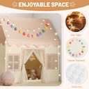Kids Play Tent Indoor: with Brown Checkered, Mat, Rainbow Tissue Garland, Star Lights - Girl Tent Indoor Playhouse for Girls Kids Toys for Boy Girl BAirthday for Kids Gift