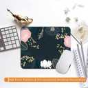 2 x Beautiful Flowers Plants Mouse Pads for Desk,Premium Textured Cute Mouse Pad for Women with Non-Slip Rubber Base, Small Square Pink Gold Design Mouse Mat Desktop Protection Mat for Computers Laptop