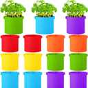12 Pcs Multicolor Plant Grow Bags Large Grow Bags Fabric Planter Thickened Non Woven Fabric Pots with Handles for Indoor Outdoor Garden Planting Seeds Flower, 6 Colors (3 Gallon)